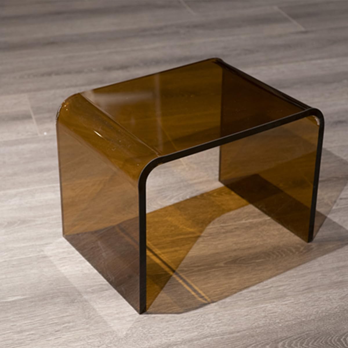 Acrylic 13" W Small Kids' Step Toilet Stool,Multi-Use as Shower/Water-Resistant Stool,Clear Footstool for Bathroom, Seating and Placing Items,Holds Up to 200lbs (Black Brown)