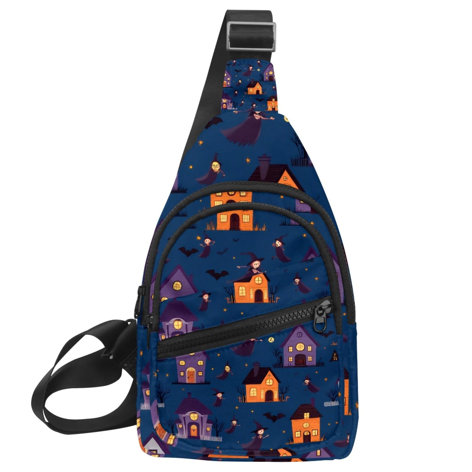 Sac à dos à bandoulière Halloween multicolore avec sangle réglable - 7