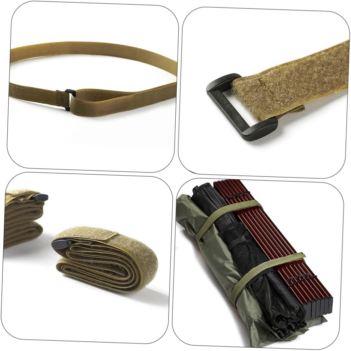 4pcs Luggage Fixing Straps Heavy Duty Cam Buckle Straps Accessories Overlanding Gear Fastening Belt