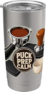 PUCK PREP CALM Espresso Bar Counter Coffee Setup Manual Stainless Steel Insulated Tumbler