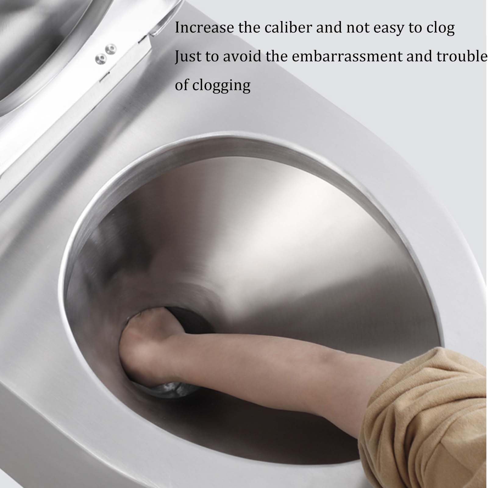 Inodoro de acero inoxidable 304 con tanque de agua, baño comercial, sifón de alta eficiencia, inodoro de doble descarga, desodorante y inodoro de una pieza que ahorra agua,
