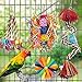 Bird Toys Rope Perch with Bell Colorful Bird Chewing Shredding Foraging Toys Parrot Swing Climbing Standing Hanging Toys Cage Accessories for Conure Cockatiel Budgies Lovebird