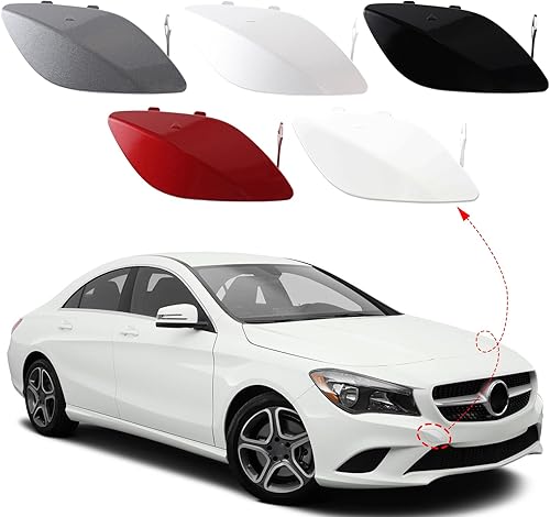 Tapa de gancho de remolque de parachoques delantero para Mercedes-Benz Clase CLA W117 2014 2015 2016 A1178850622 (negro, lado derecho del pasajero)