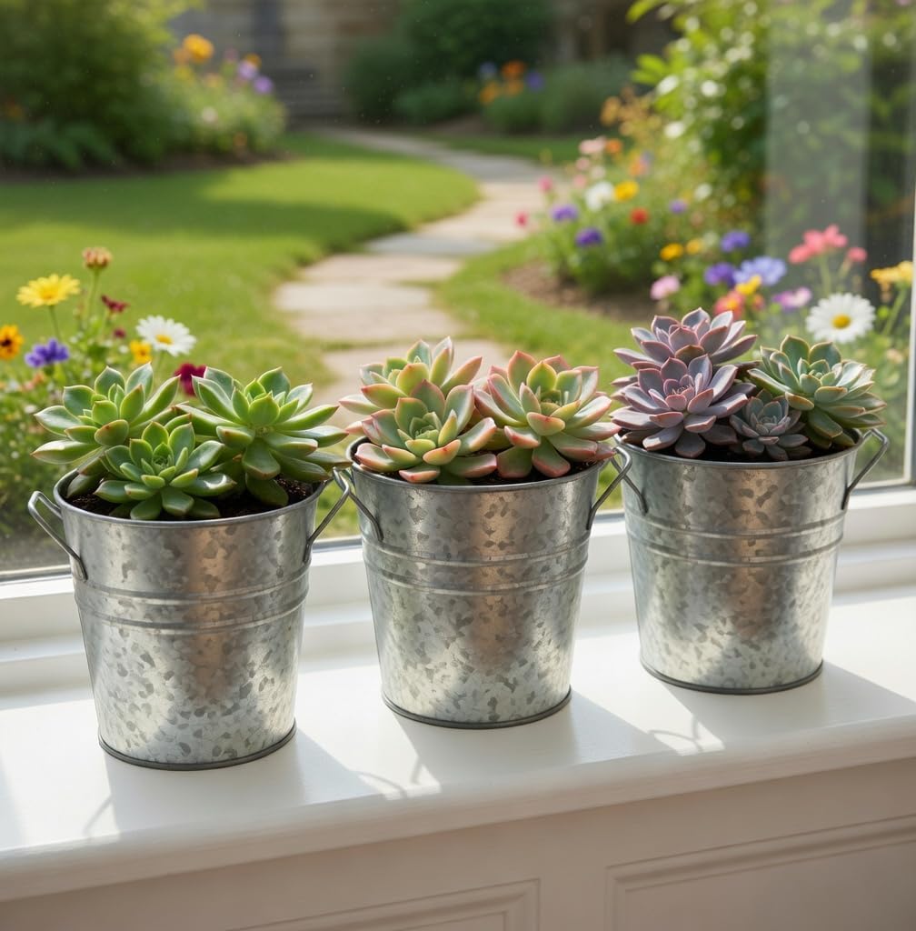 Vintage metal tin for garden shed storage organisation