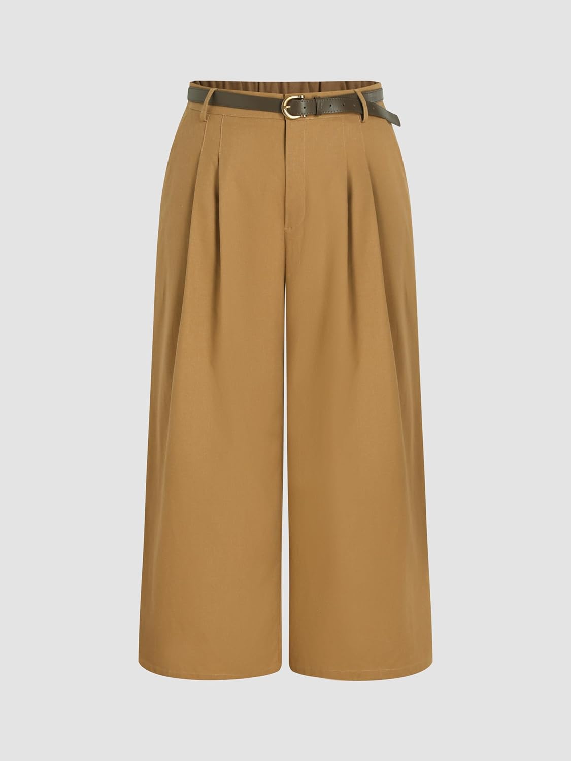CIDER Linen-Blend Pocket Wide Leg Pants with Belt Curve & Plus
