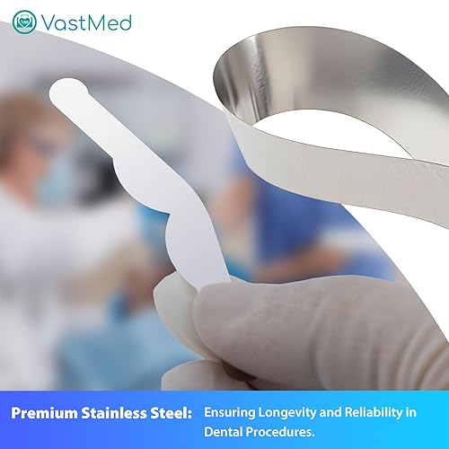 Miniatura 11 de 576 PCs Dental Grade Tofflemire Matrix Bands #2 Size by VASTMED Stainless Steel Matrices Strips Thickness Dentistry Tool