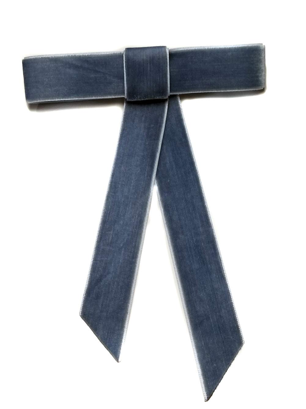 Large Velvet Hair Bow Collection (Alligator Clip, Ash Blue)