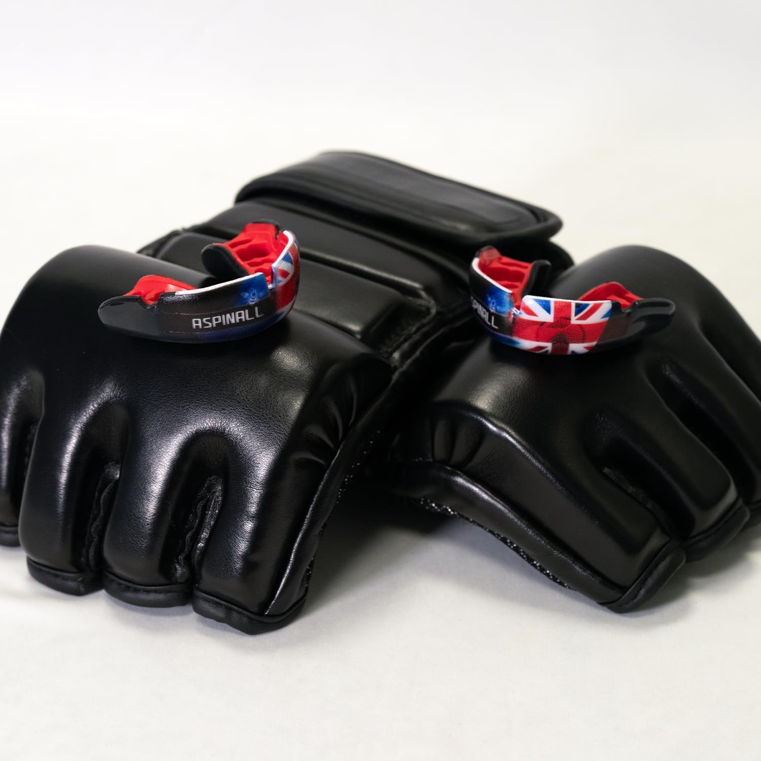 OPRO Tom Aspinall UFC Custom-Fit Mouthguard, Union Jack Design, Black/Red, Professional Grade Protection