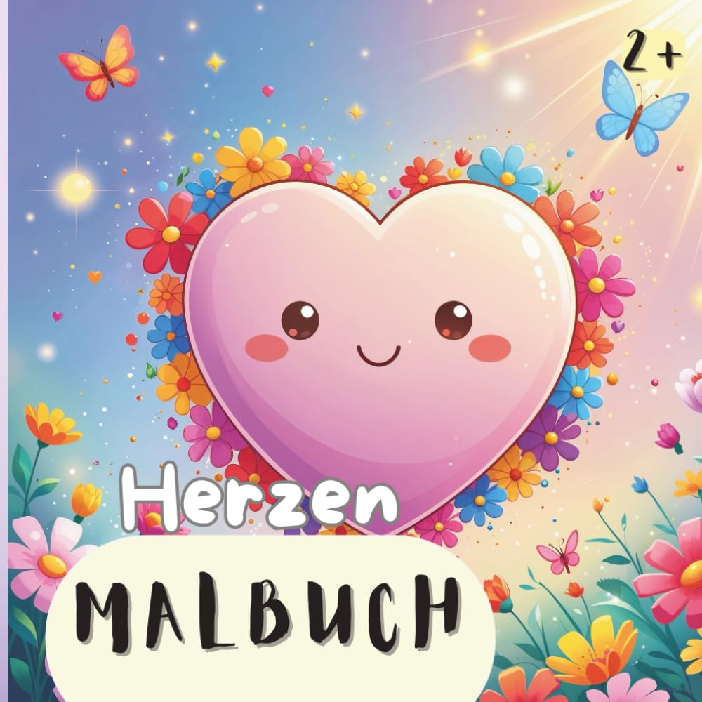Herzen Malbuch für Kinder ab 2 J.: 24 süße Bilder zum ausmalen - Geschenke für Mädchen (Malbücher Lena Wolff)