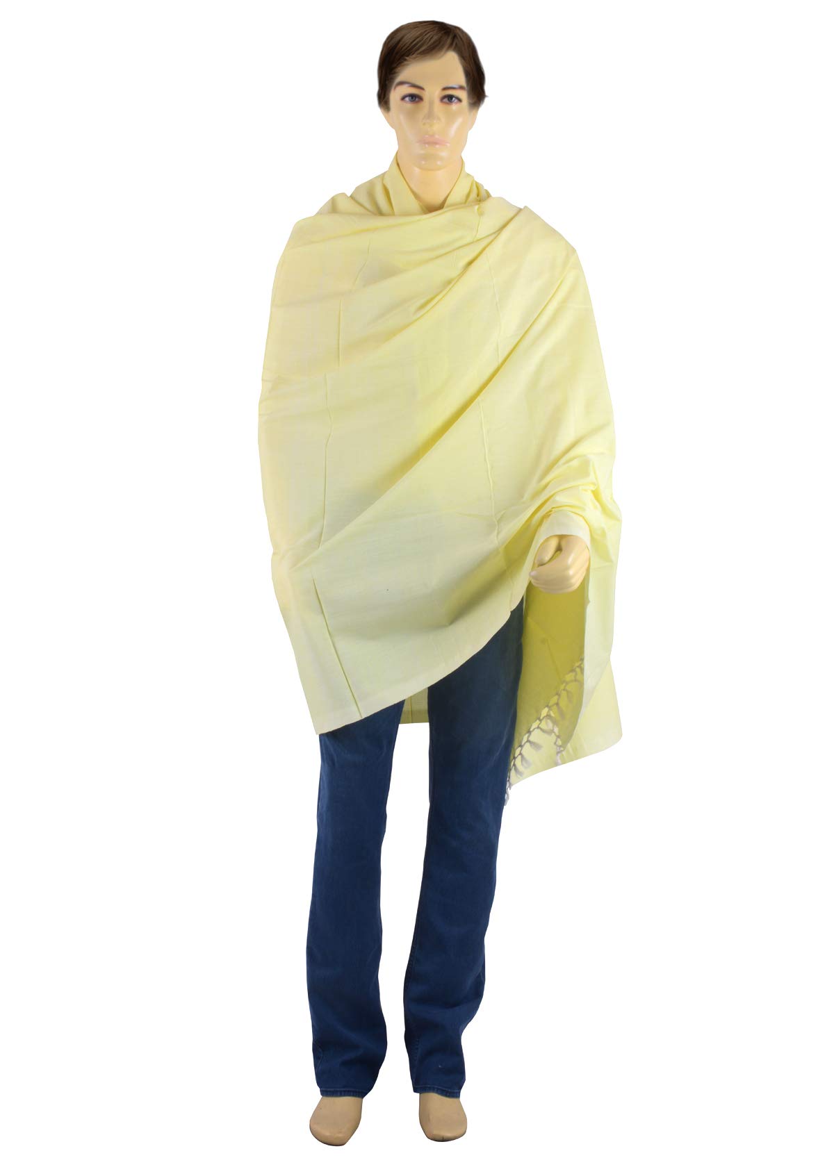 EthnicAlive Nic Bhagalpuri Silk Lemon Chadar/Soft Cotton Single Layer Chadar/Summer All Season Handloom Duvet/Comforter/Topsheet Throw and Travel Blanket 3
