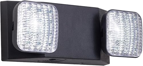Luces de emergencia con batería de respaldo, accesorios de iluminación de emergencia comerciales LED de dos cabezales ajustables, certificado UL
