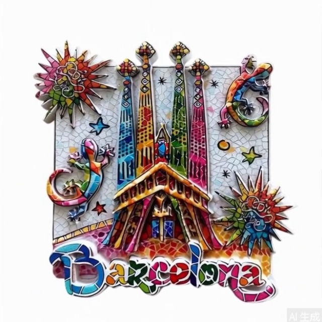 Imán decorativo 3D Sagrada Familia Barcelona 3.5" miniatura 6