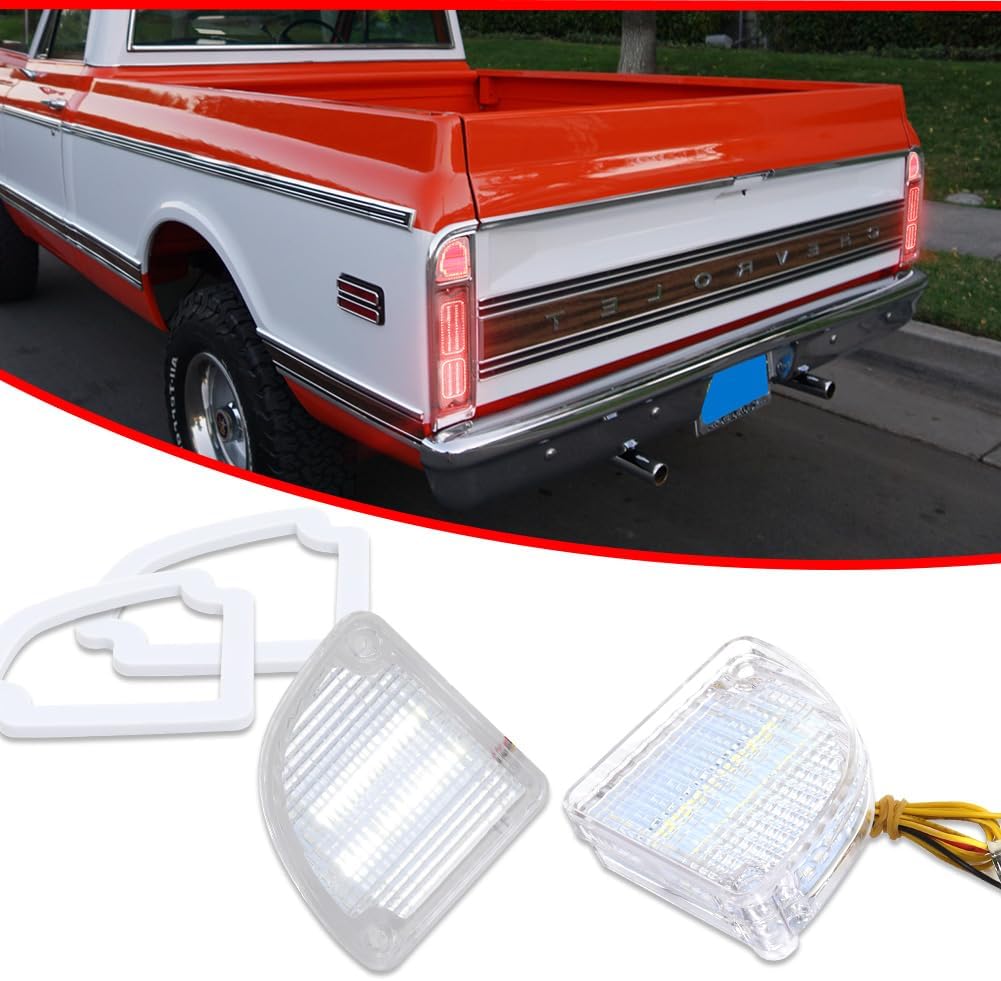 Clear Reverse Backup Light with Gaskets for 1967 1968 1969 1970 1971 1972 Chevy C10 GMC Pickup Truck