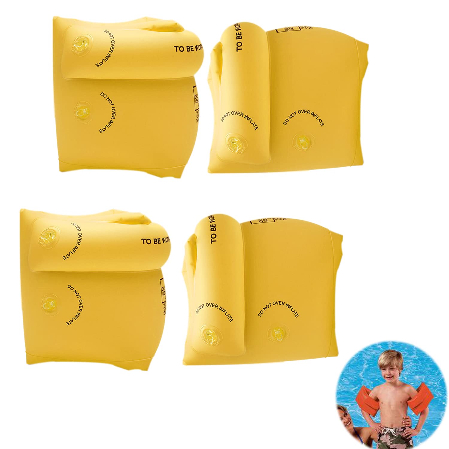 Lot De 3 Paires De Brassards Gonflables – 2 Chambres à Air – 18-30 Cm – Enfants Et Adultes – Couleurs Vives