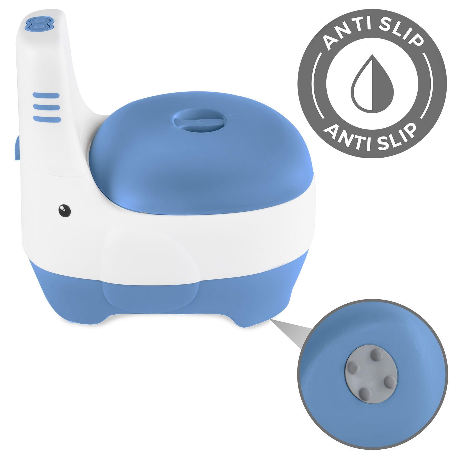 KIDWELL® Baby Töpfchen - Toilettensitz Kinder - Kidwell FINO Töpfchen für Kinder mit Musik & Spülgeräusch – Kindertoilette mit Herausnehmbarem Einsatz & Deckel – BPA-Frei ab 18 Monaten (Blau)