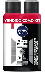 Kit NIVEA Desodorante Aerosol Men Black&White Invisible - 2 unidades