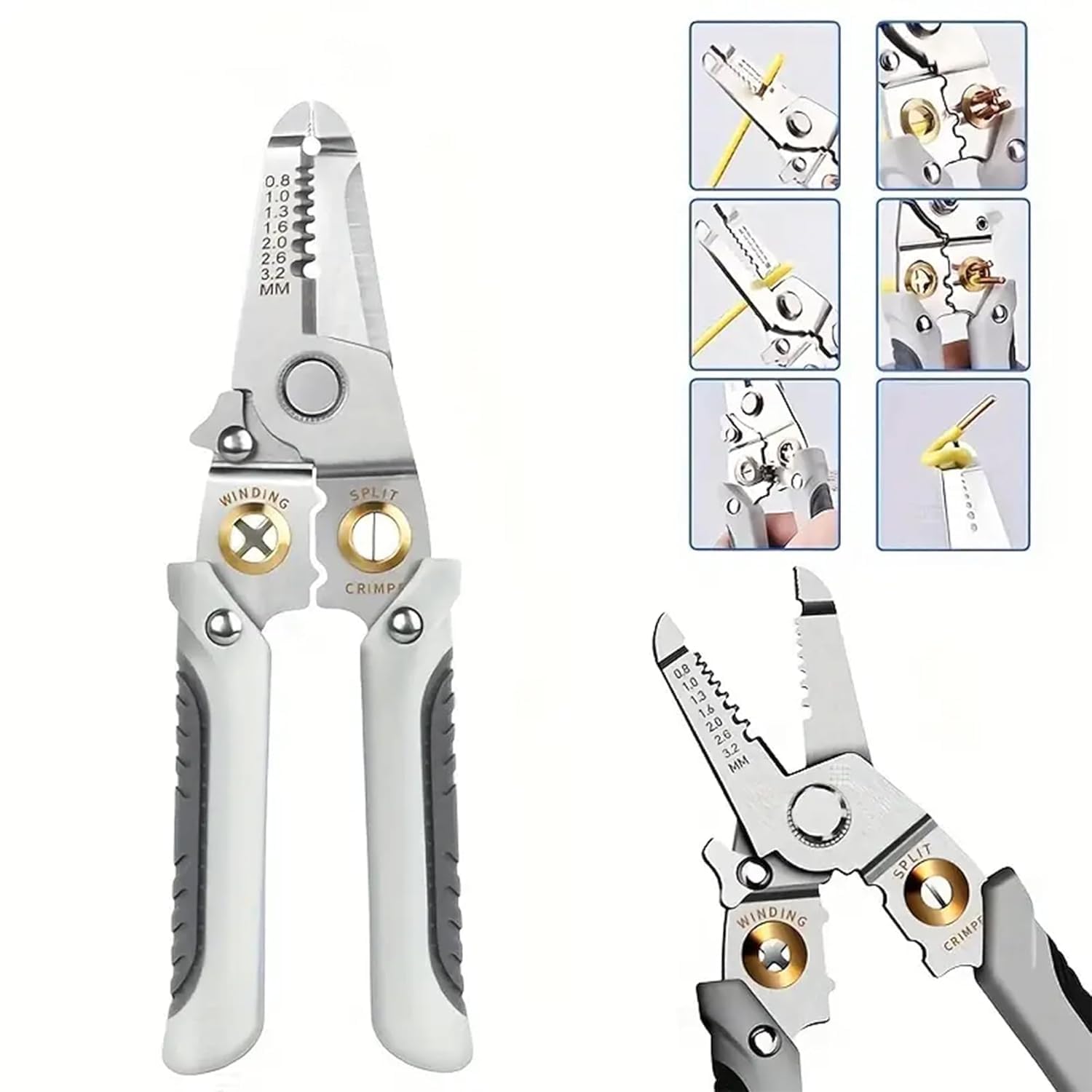 Wire Stripper and Cutter Pliers Tools For Electricians 6-in-1 Multifunctional Wire and Cable Stripping, Cutting, Winding, Crimping Precision Stainless Stee Hand Tool for Electrician Decrustation Tool (B0DG5BKVJ3) Amazon Price History, Amazon Price Tracker