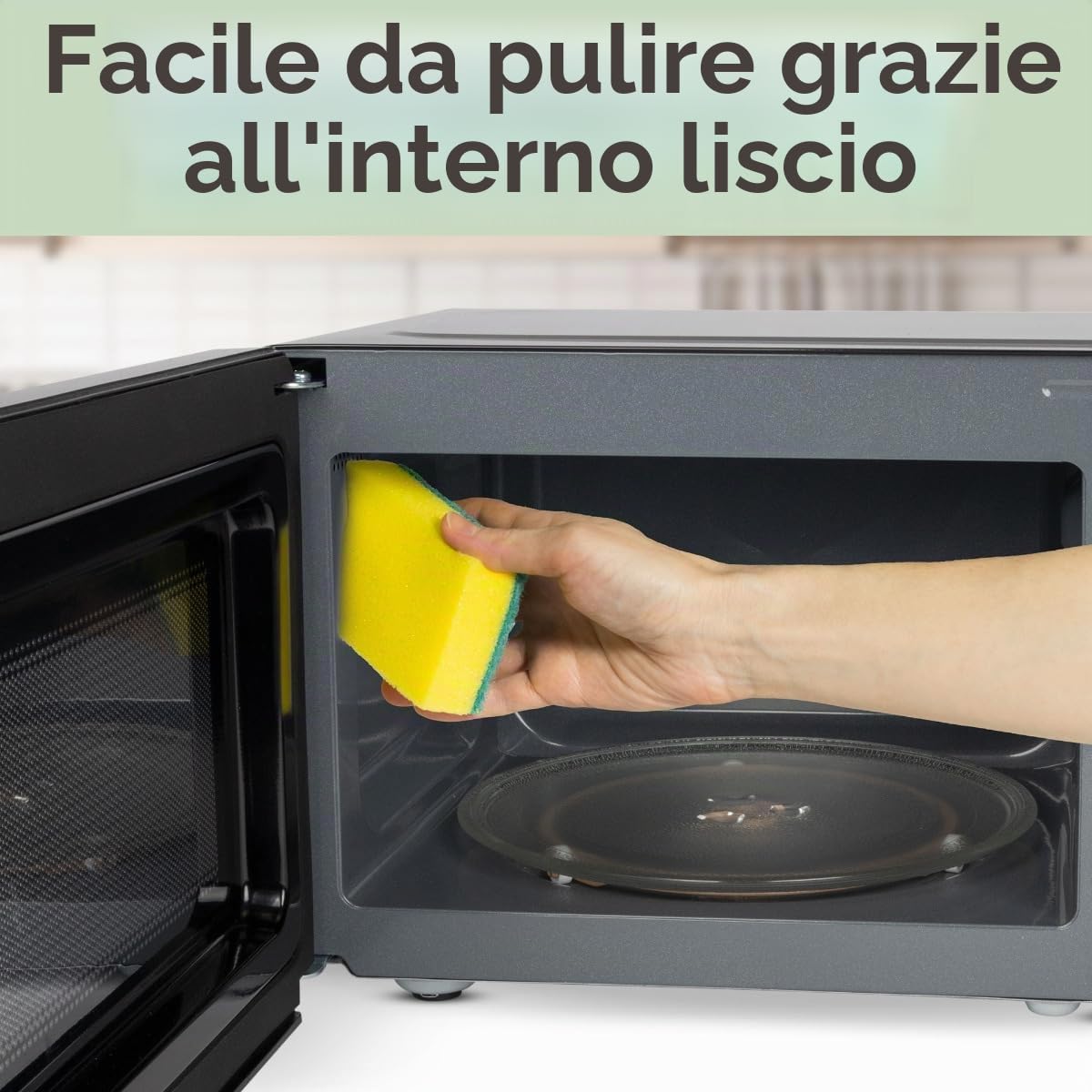 Clatronic® Microonde, 700 Watt, 6 livelli, 20 litri, piatto girevole a 360°, timer con segnale finale, forno a microonde, MW 791, nero