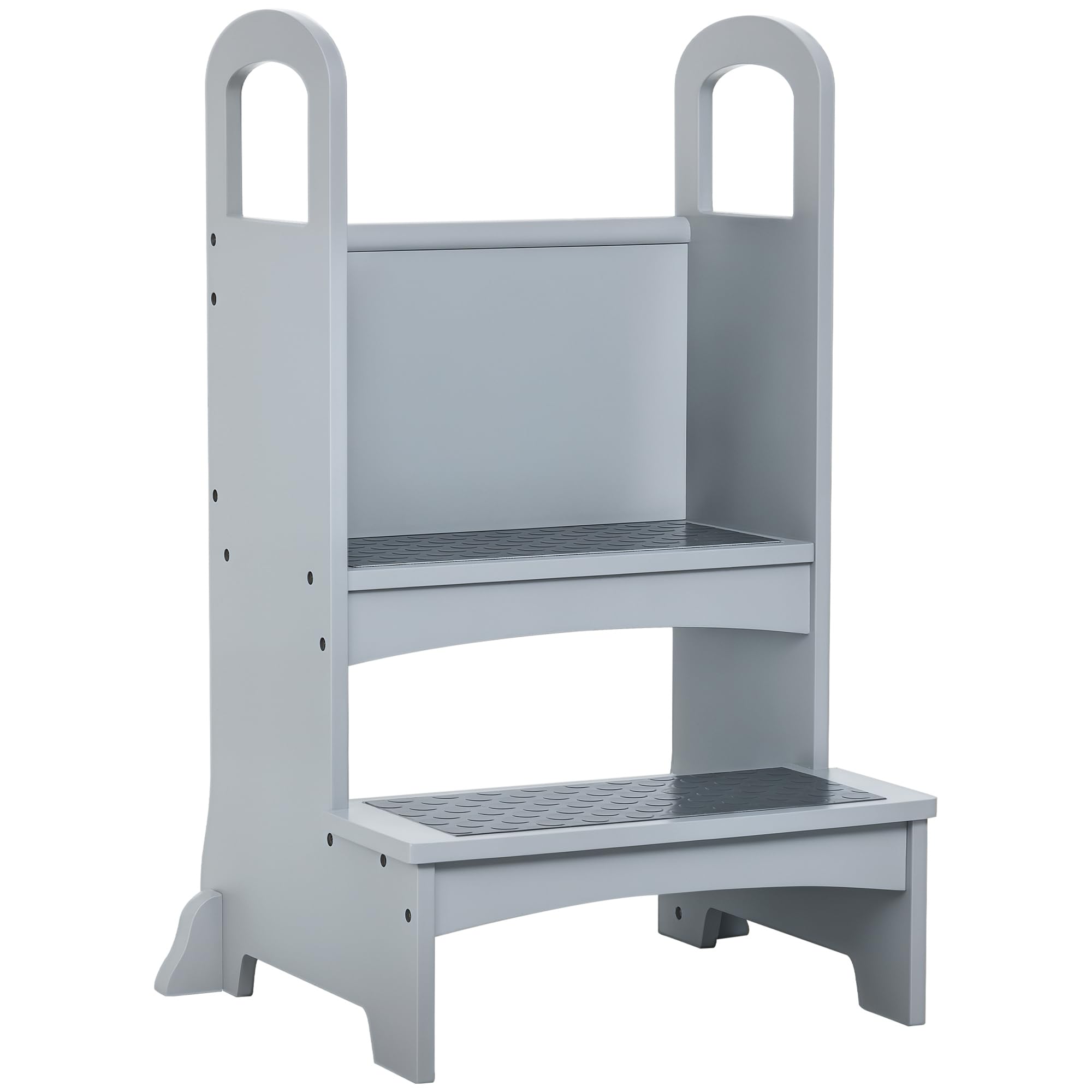 Kitchen Helper for Children Step Stool with 2 Steps - Support Handles and Non-Slip - Grey - Home Living  | TJ Hughes