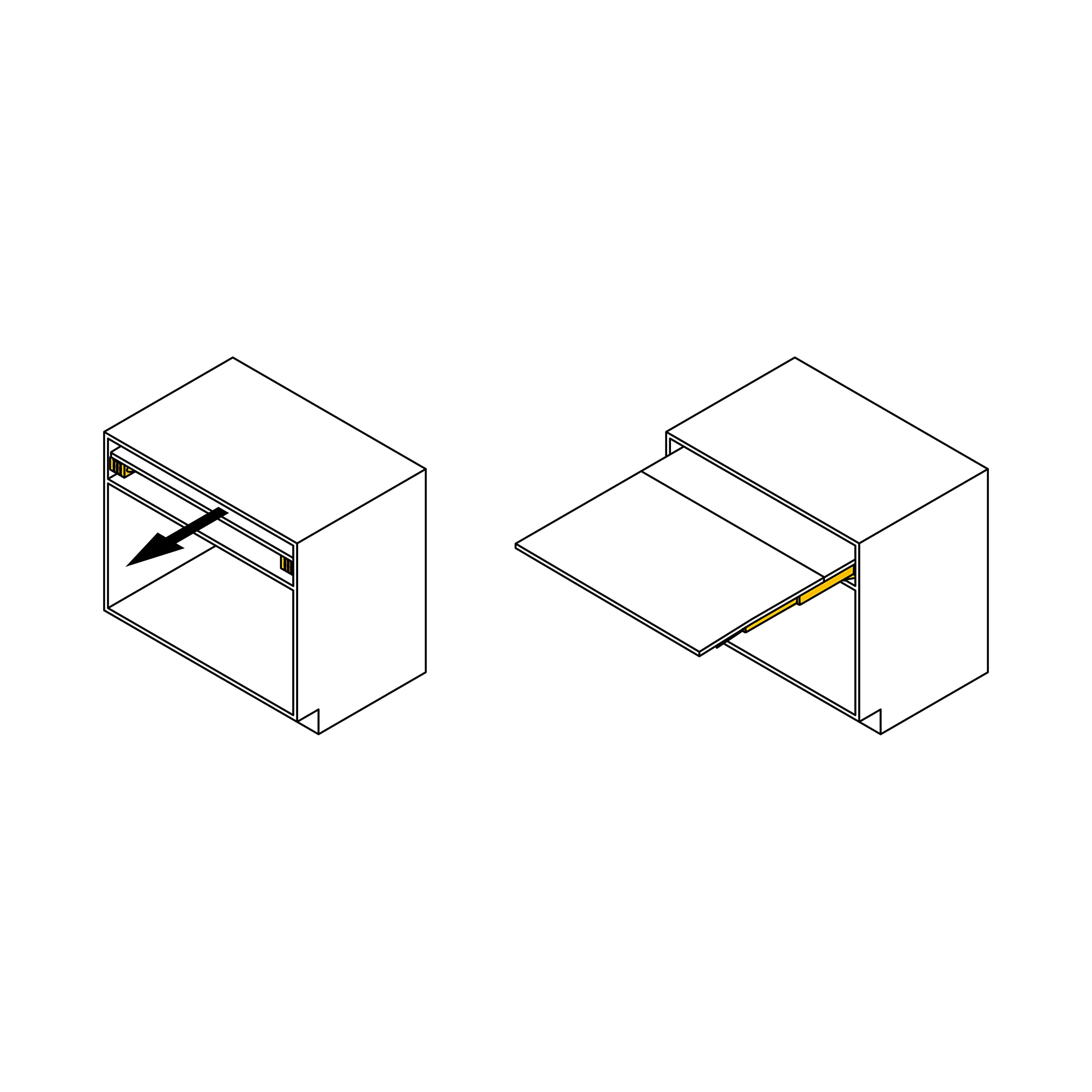 Emuca - Guías para mesa extensible Coktail Reverse H35, Anodizado inox, Aluminio, 1 un