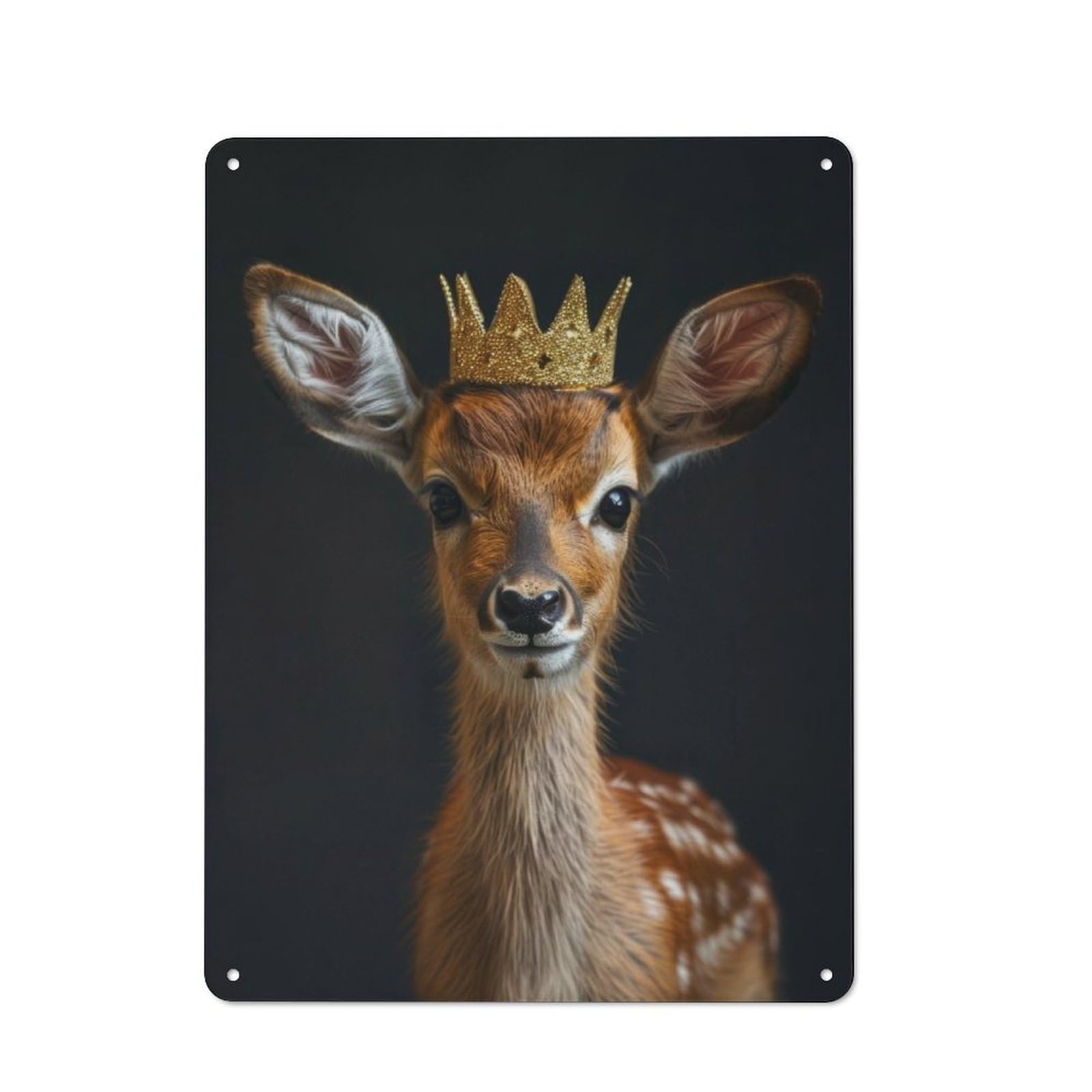 Junmoney Deer King Tin Wall Plaque 40X30cm With For Guest Room Or Hallway, For Hallway Wall Decor Fans