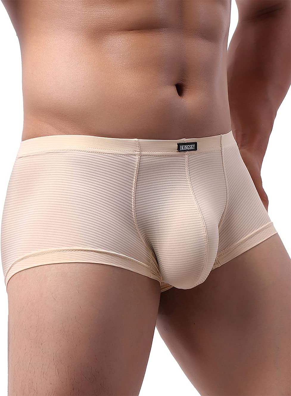 iKingsky Men's Stretch Bulge Boxer Briefs Sexy Low Rise Pouch Shorts Soft Underpanties for Men - Image 7