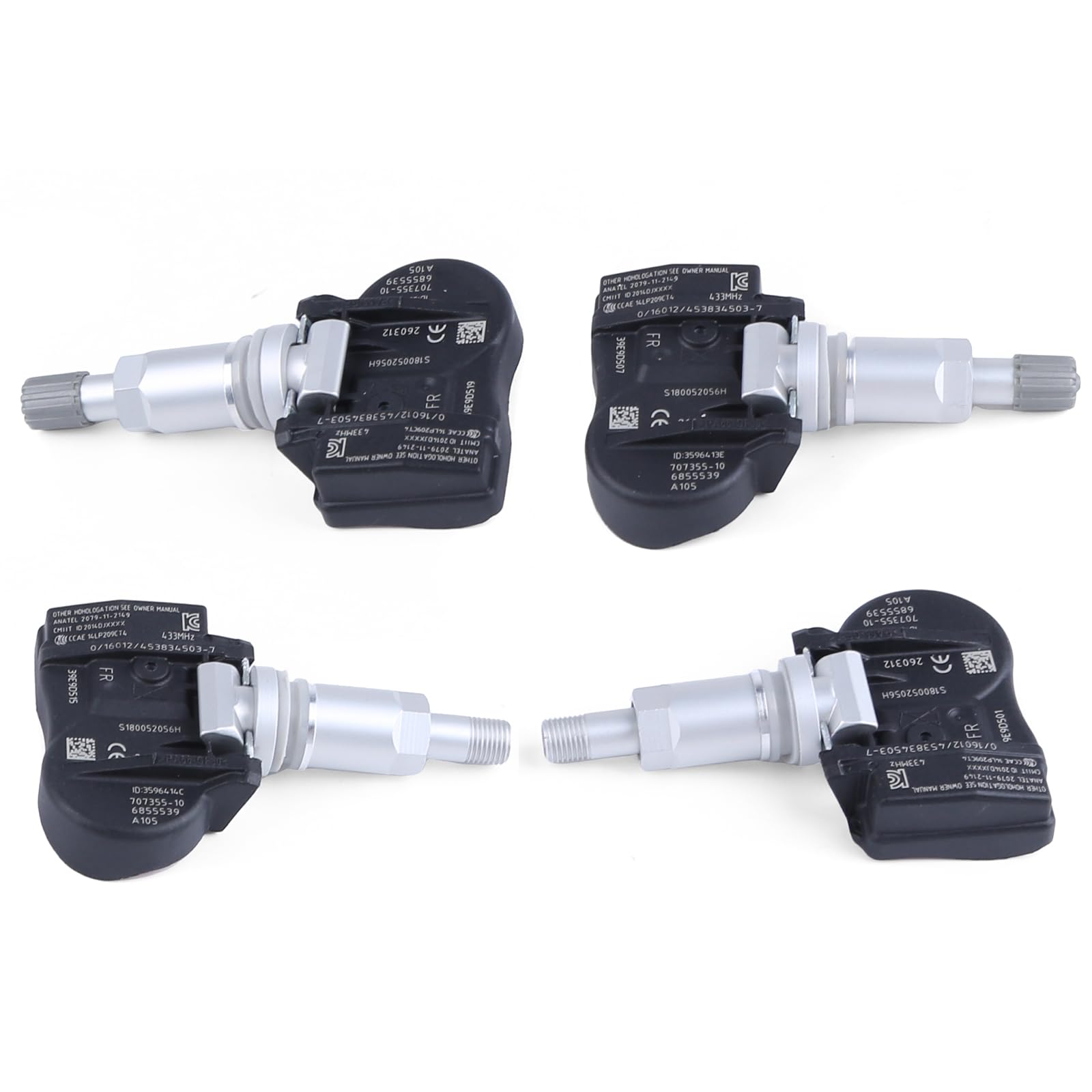 4 Pezzi Sensore di monitoraggio Pressione Pneumatici TPMS 433MHz 6855539 compatibili con BMW 1ER F20 F21 2ER F22 F23 F45 F46, Sistema di Controllo della Pressione Pneumatici