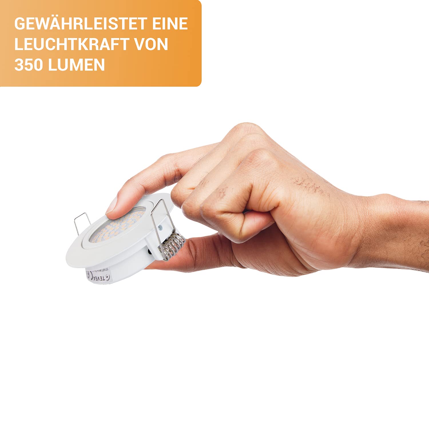 TEVEA Ultra Flach DIMMBAR Einbaustrahler - Weiß Deckenspots - 4W 230V LED Module austauschbar- Einbauspots - Einbauleuchten - 5er Pack (Neutralweiß - 4000K)
