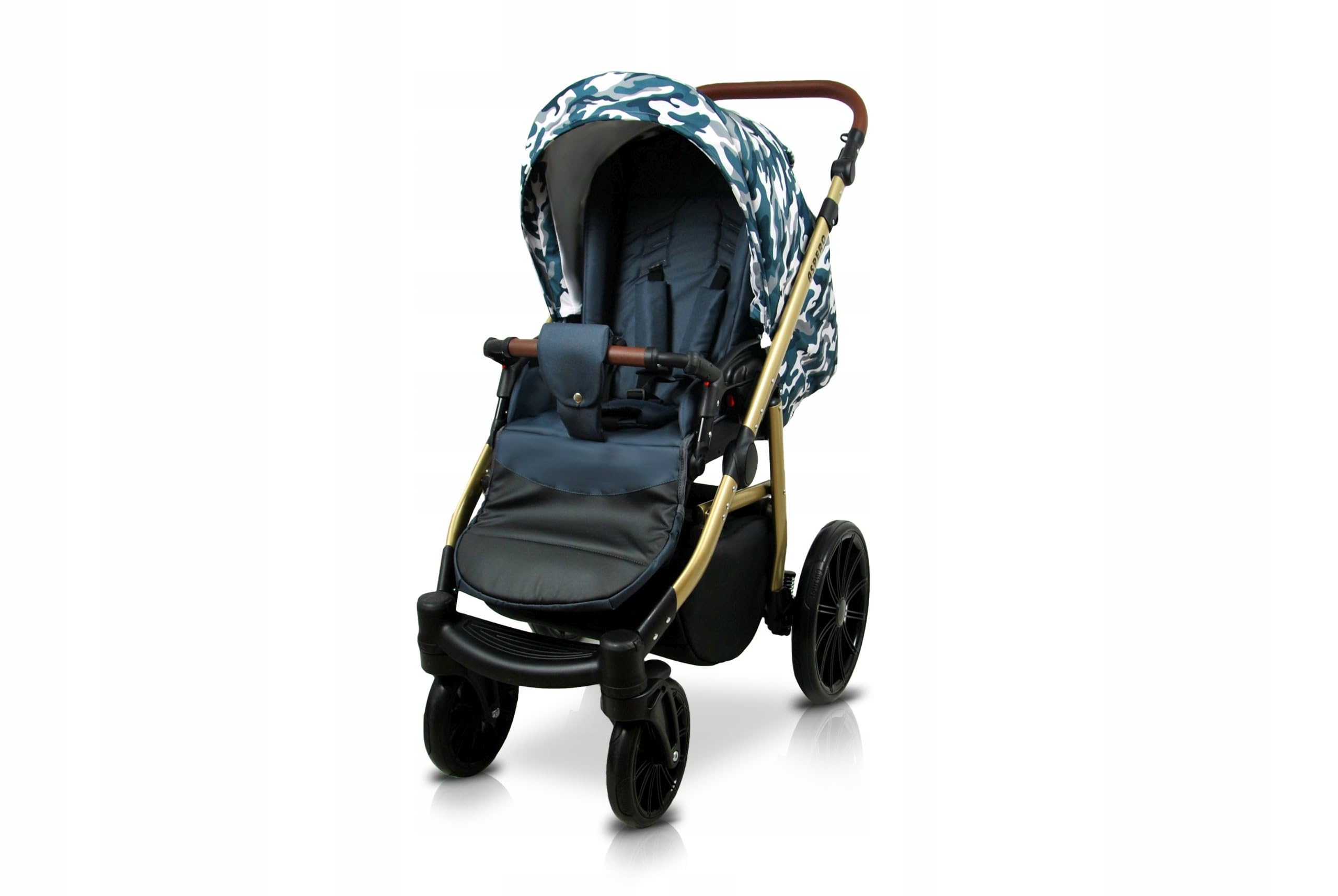 BabyLux® Wózek dziecięcy kompletny zestaw 4 w 1 - Aspero - w tym gondola dla niemowląt, wędka, fotelik samochodowy, podstawa ISOFIX - system kombinowany dla niemowląt, z torbą do przewijania itp.