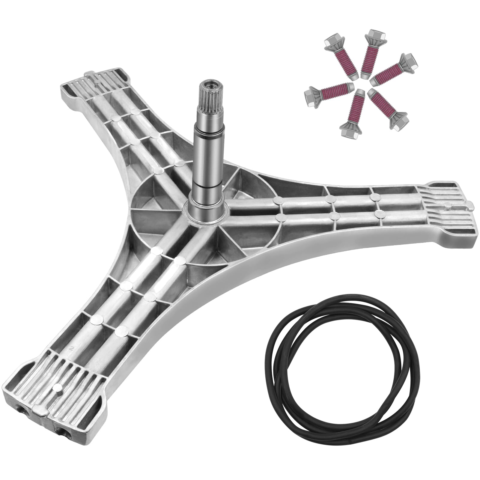 DC97-15491A Washer Flange Shaft Assembly Compatible with Samsung Washing Machine with DC60-40137A Spider Hex Bolt (6 Pack) &DC69-00804A Washer Tub Seal Gasket, 3 Year Warranty
