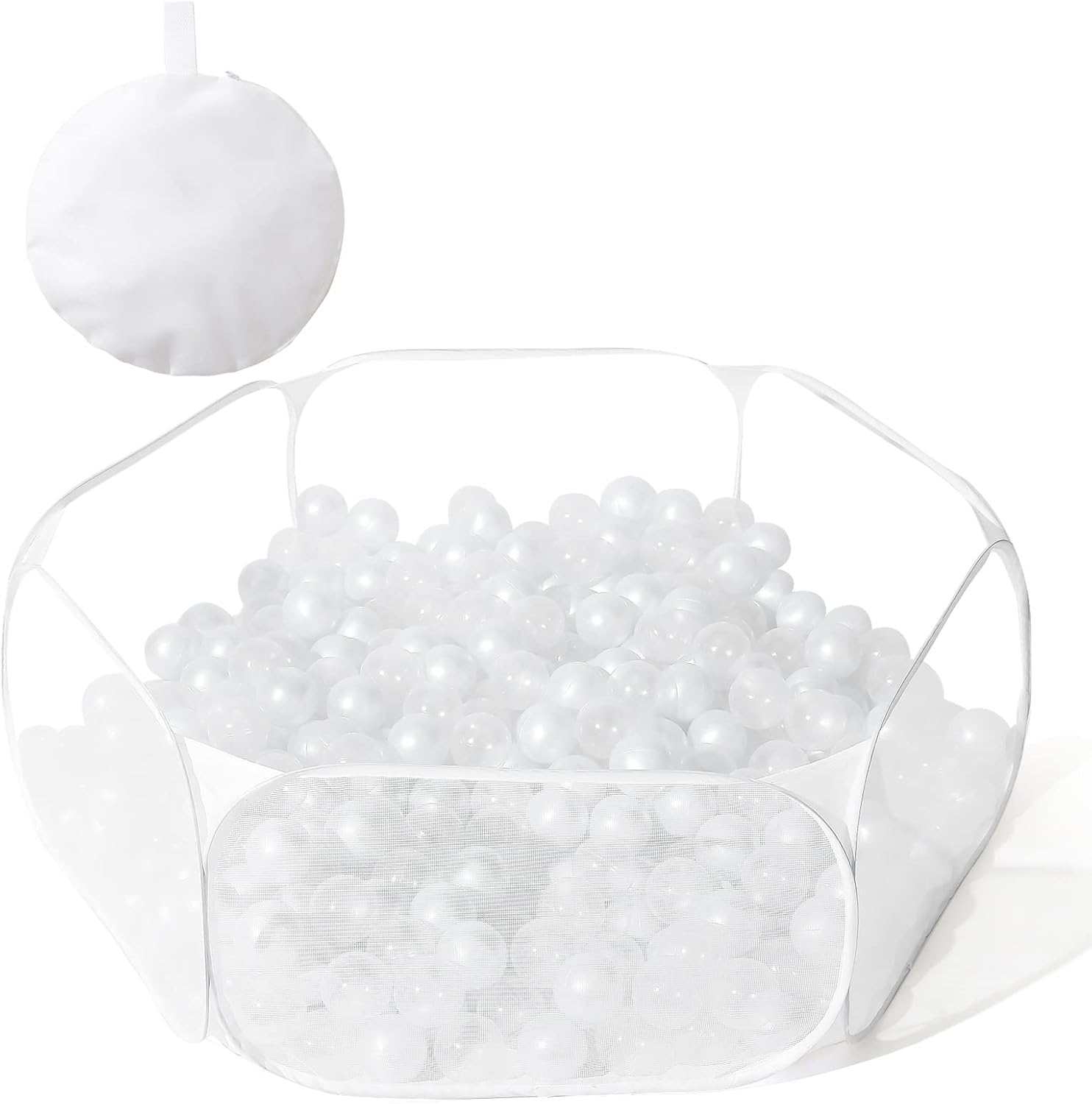 Kids Ball Pit Large Pop Up Children Ball Play Tent for Toddlers Girls Boys for Indoor Outdoor Baby Playpen with Carry Tote, Balls Not Included (White)…