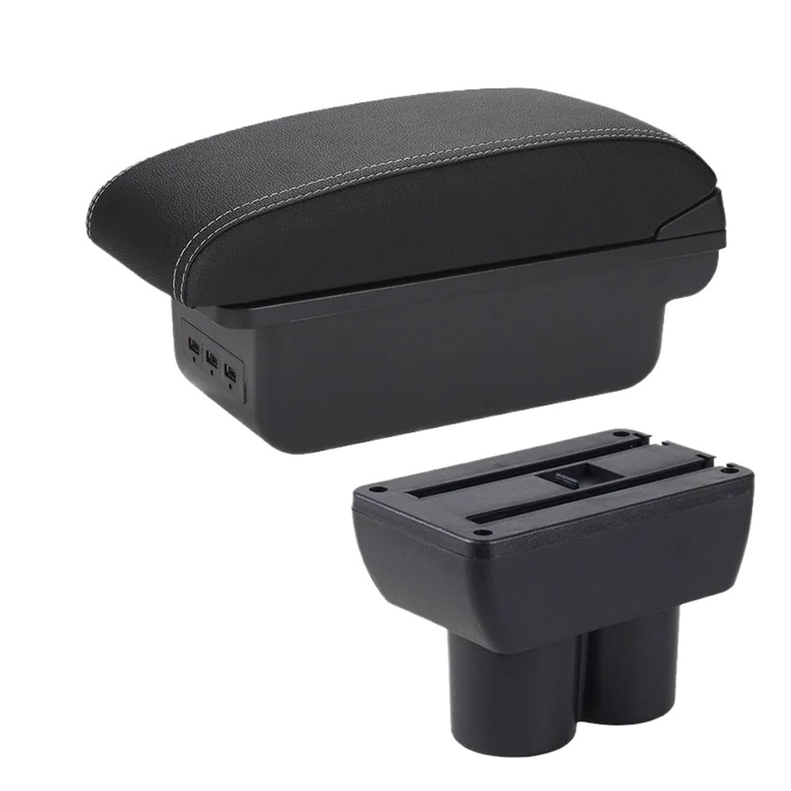 GBGWRMRYX Center Armrest Box For Suzuki For Jimny JB23 JB43 1999-2013 2014 2015 2016 2017 Car Armrest Box Retrofit Parts Arm Storage Box Accessorie Arm Rest(B3 Black white 3USB)