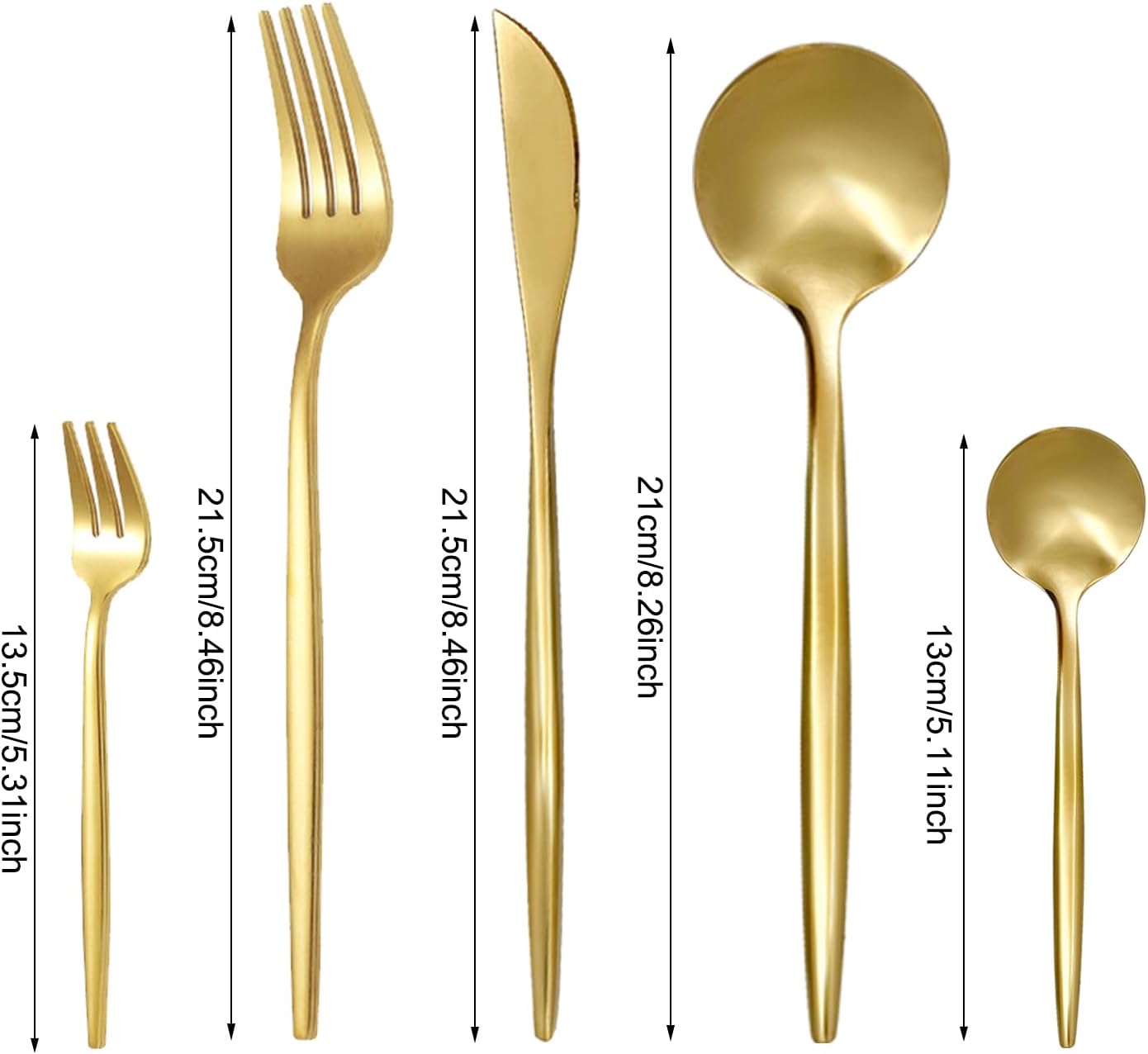 30 Piece Gold Silverware Set, Flatware Set for 6, Forks Spoons Set, Food-Grade Stainless Steel Cutlery Set (Gold)