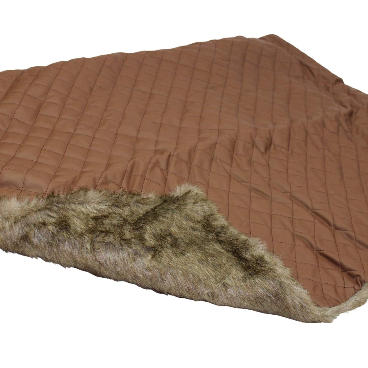 Hundedecke Leder mit Fellbezug braun