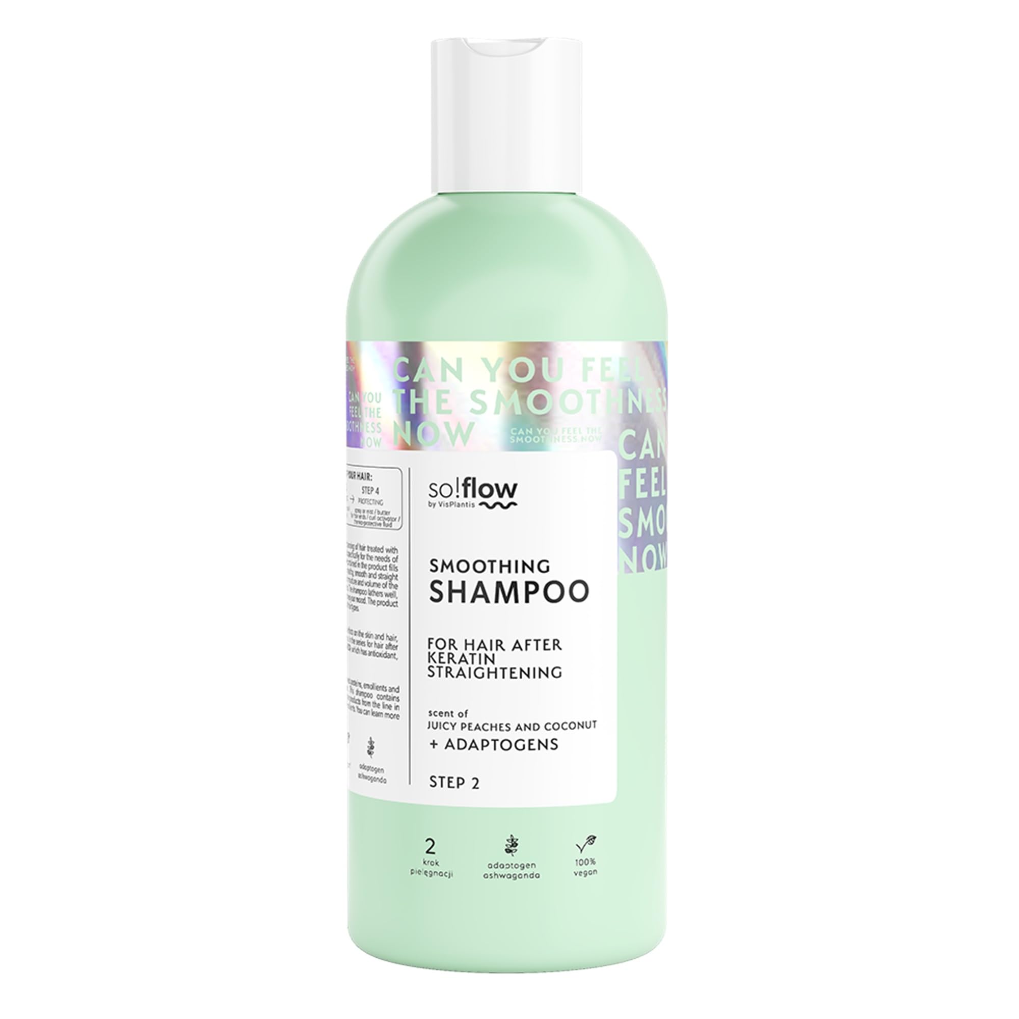 Sulfate-Free Keratin Shampoo For Straightened Hair | Smoothing Shampoo For Keratin Aftercare | Juicy Peach & Coconut Scent | Gentle Cleansing & Hydration For Healthy Hair