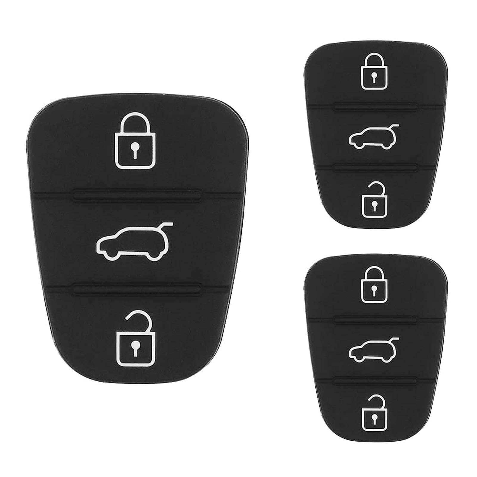 SPTwj 2 Pack 3-Button Car Key Rubber Buttons Pads Remote Control Case Replacement Compatible with Kia Sportage Ceed Soul Venga Hyundai i10 i20 i30 ix20 ix35 Auto Key Fob Cover
