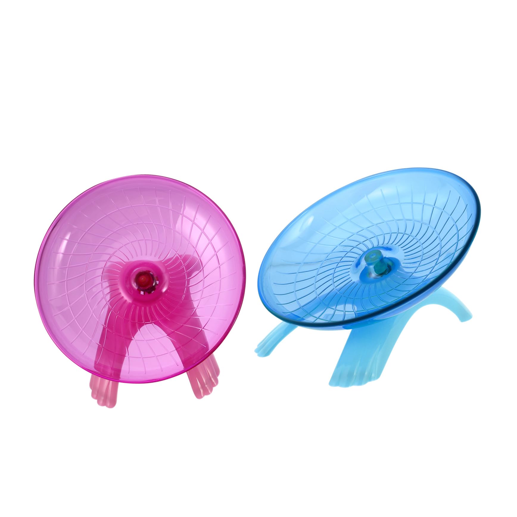 Abaodam 2pcs Enrichment Hamster Mute Bearing Running Wheel Portable Rodent Hamster Exercise Wheel Indoor Roller for Activity Shaped Exercise Roller Large Mesh Cute Plastic