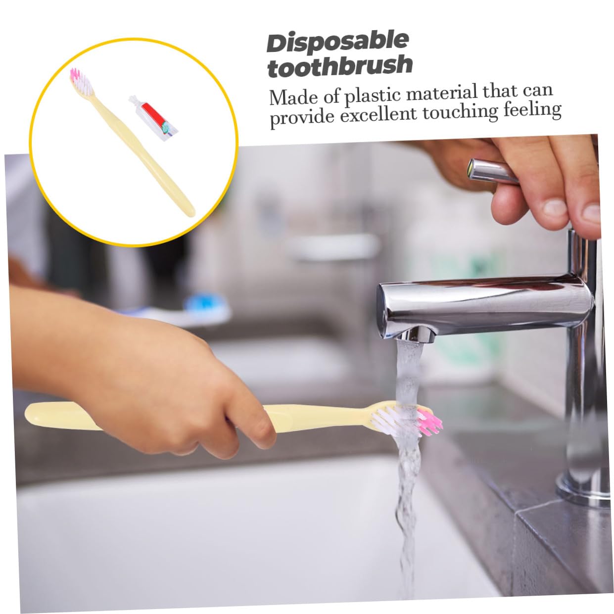 Toyvian Set da 100 Spazzolini da Denti Monouso con Dentifricio Spazzolino Manuale da Viaggio Compatto Kit Igiene Orale per Campeggio Hotel e Viaggi D’Affari