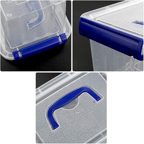 Miniatura 3 de Caja de almacenamiento transparente de 3 L, pequeñas cajas de plástico con cierre de almacenamiento, paquete de 6