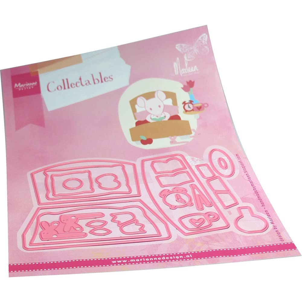 Marianne Design Pink Collectables, Bed By Marleen, Intricate Designs And Embossed Details For Paper Crafts, One Size
