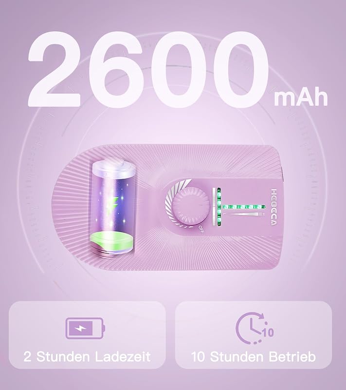 HEBECA Professzionális Körömcsiszoló 35000RPM Akkumulátoros Elektromos Manikűr Készlet 12 Fejjel Lila Szalon Otthoni Használat