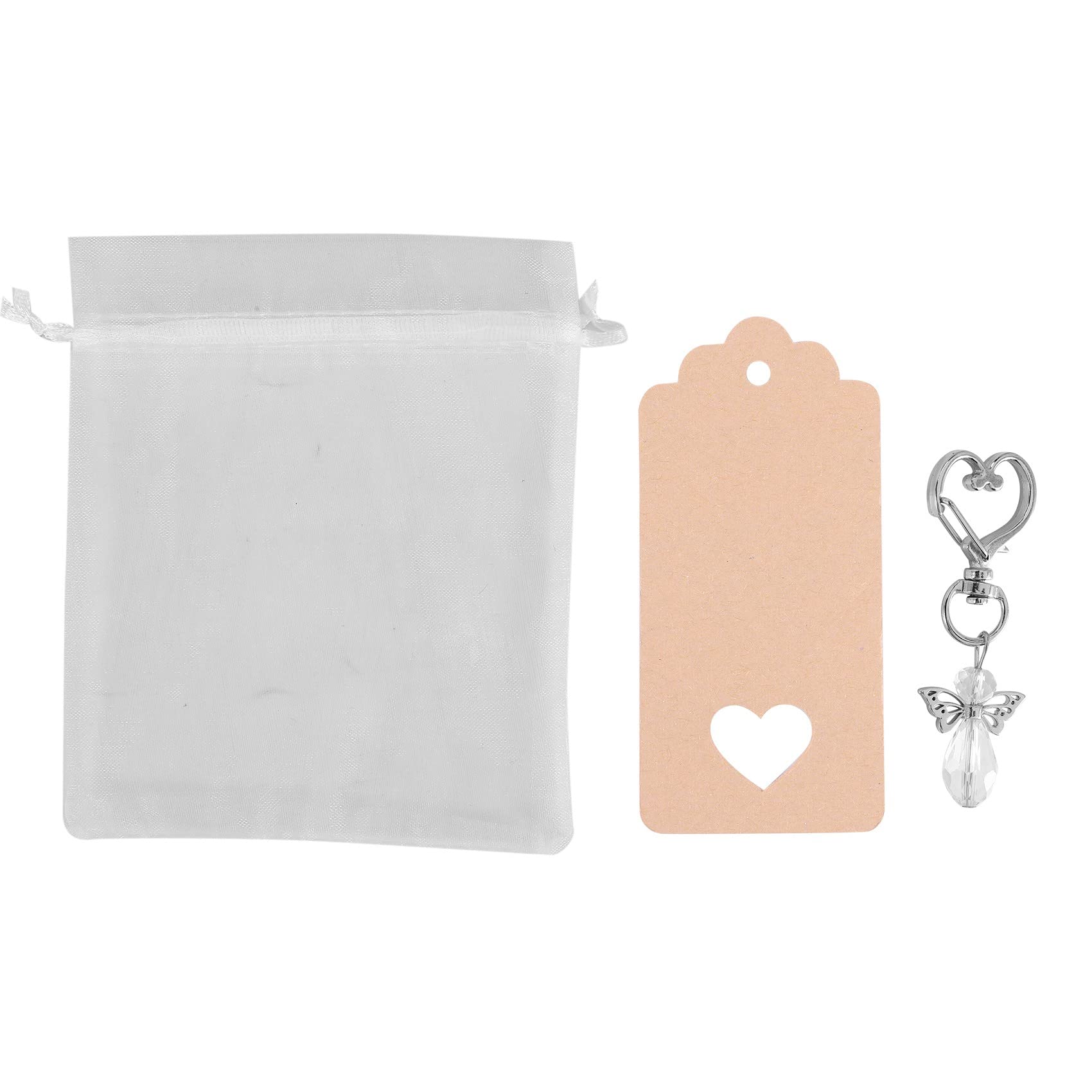 Lot de 25 cadeaux d'invités pour invités, baptême, petits cadeaux de remerciement pour invités, cadeaux de mariage pour invités, porte-clés avec cartes, sacs cadeaux pour communion, douche prénatale