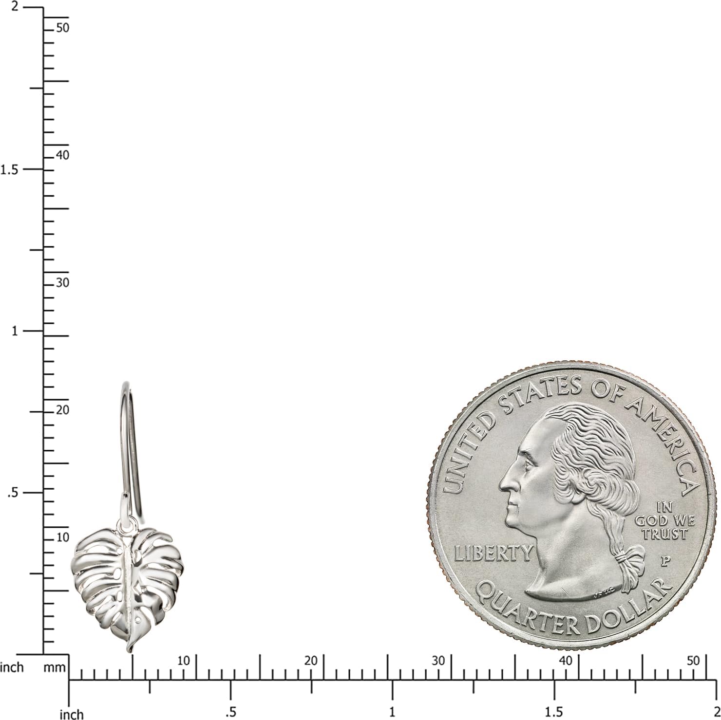 925 Sterling Silver Monstera Leaf Stud Dangle Hook Earrings, Nickel Free Hypoallergenic for Sensitive Skin, Hawaii Tropical Plant Jewelry for Women, with Gift Box - Image 3