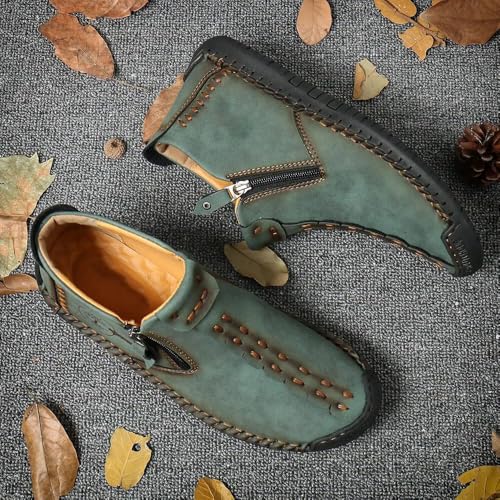 Phanile Mens Walking Shoes, Arch Support & Breathable and Light & Non-Slip Shoe,Men's Outdoor Light & Non-Slip Zipper Casual Comfy Waterproof Shoes2