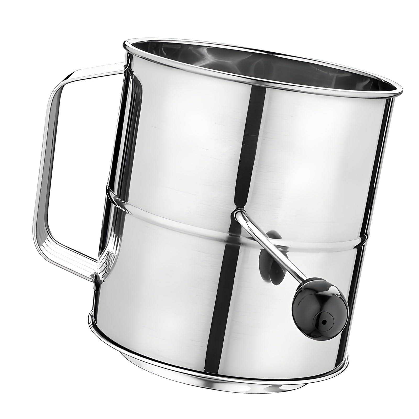 TQUXNGA Stainless Steel Fine Meshes Flour Strainer with Agitator for Quick Sifting Sifter Rustproof Kitchen Tool Rustless Sifter