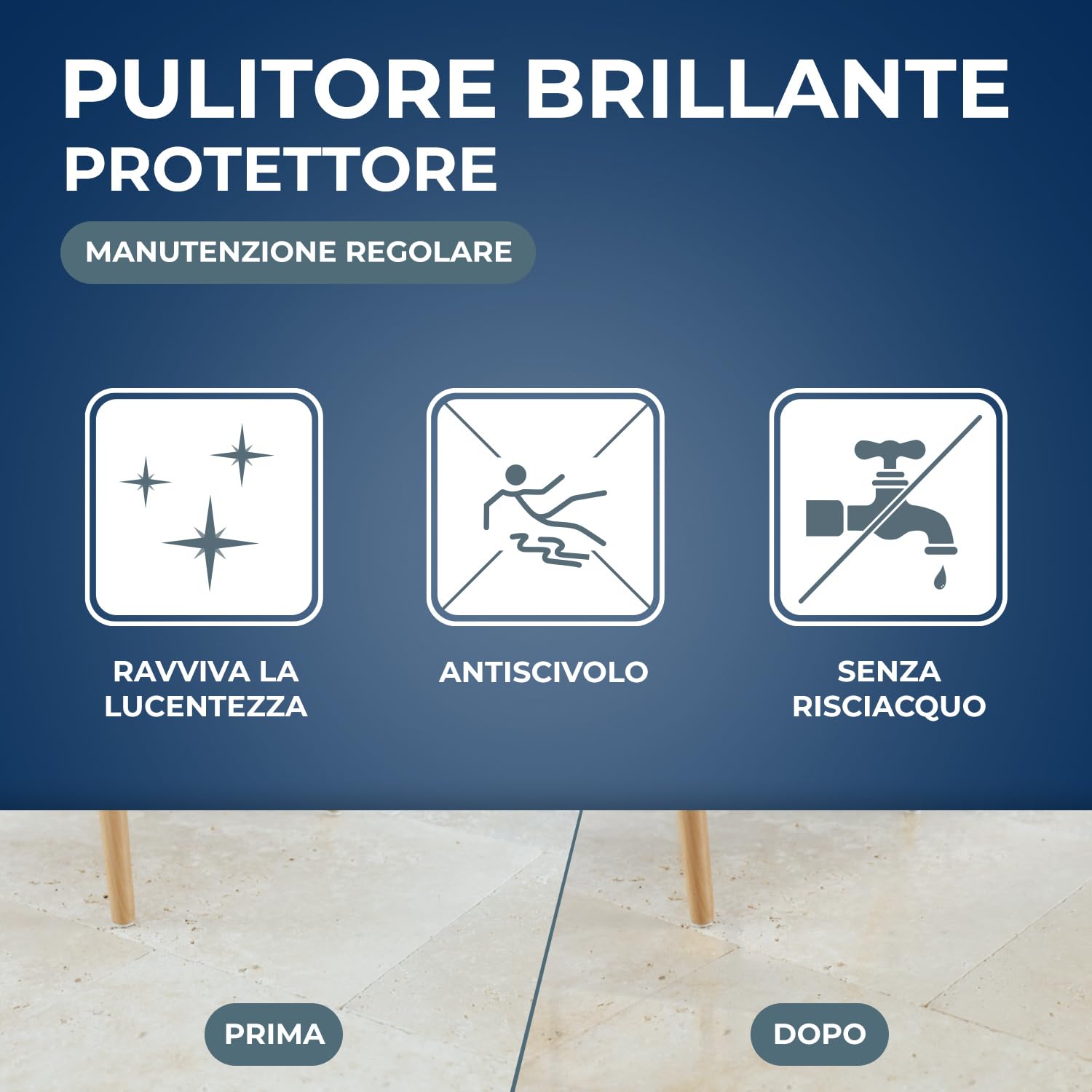 STARWAX - Pulitore brillante per marmo e pietre naturali - Pulisce e ripristina la lucentezza - Senza risciacquo - Non scivoloso - 1L - Fino a 12 operazioni