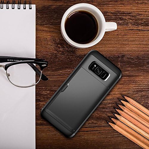 Coolden for Samsung S8 Plus Case Shockproof Case for Galaxy S8 Plus Wallet Case Protective Case Rubber Bumper Card Holder Slot Wallet Case Cover for Samsung Galaxy S8 Plus Phone Case (Black)