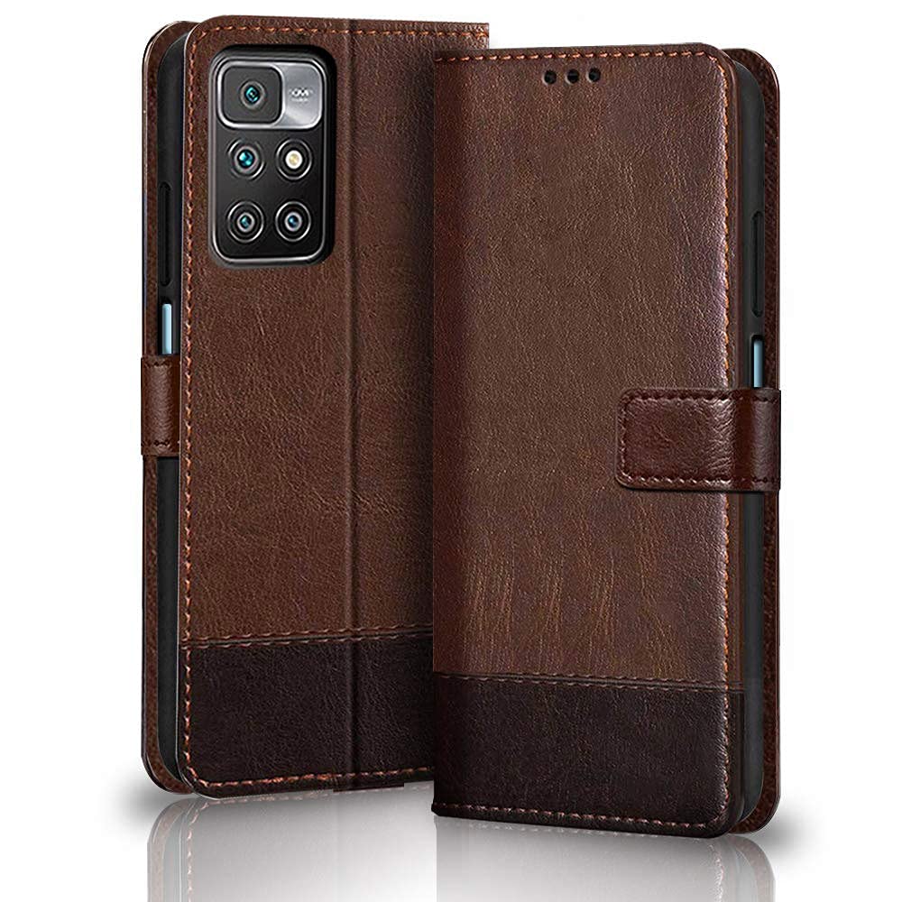TheGiftKart Dual-Color Leather Finish Flip Back Cover for Mi Redmi 10 Prime | Inside Pockets & Inbuilt Stand | Wallet Style | Magnet Closure Mi Redmi 10 Prime Flip Case (Brown & Coffee) (B09FGZ91D9) Amazon Price History, Amazon Price Tracker