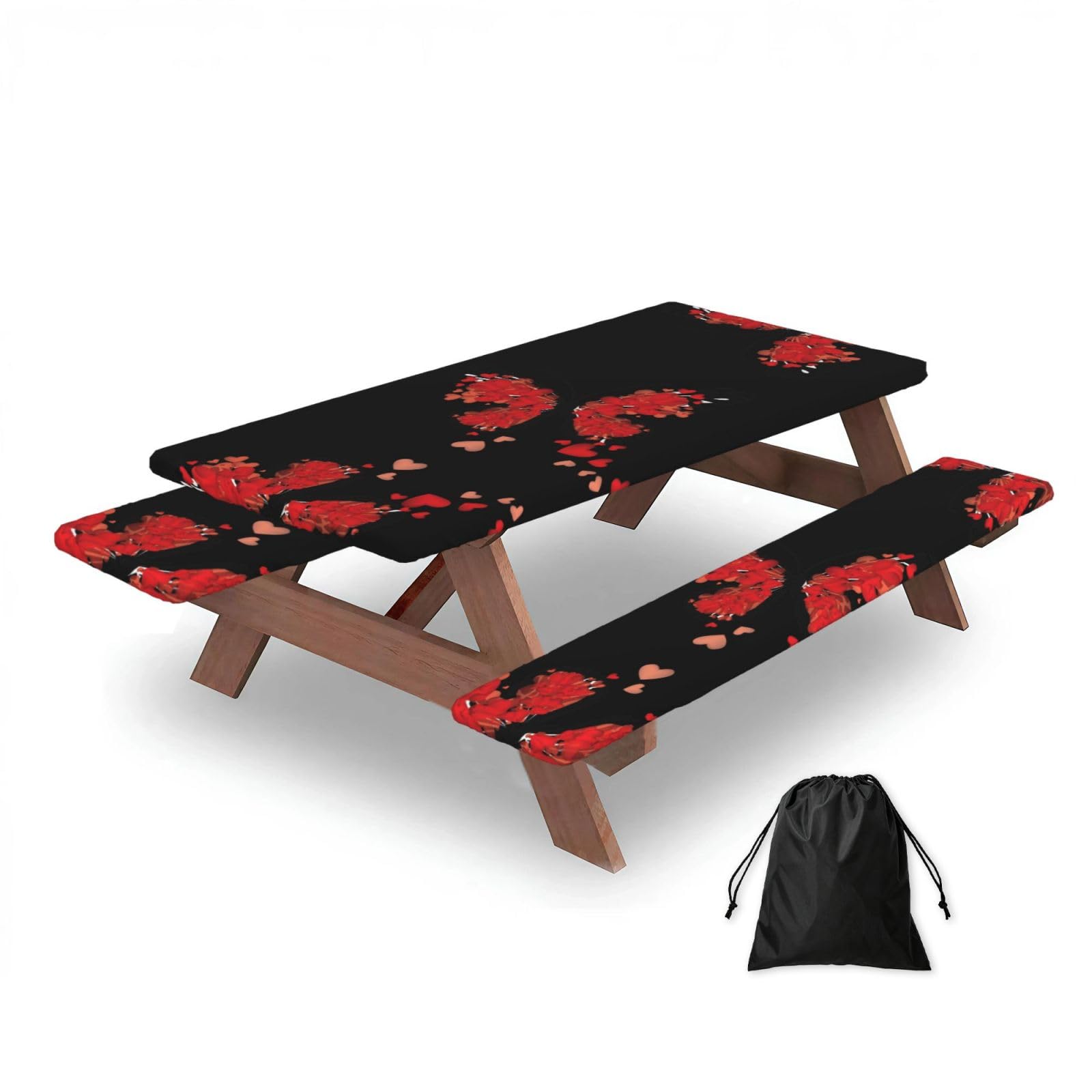 Housses de table de pique-nique ajustées et extensibles motif papillons rouges