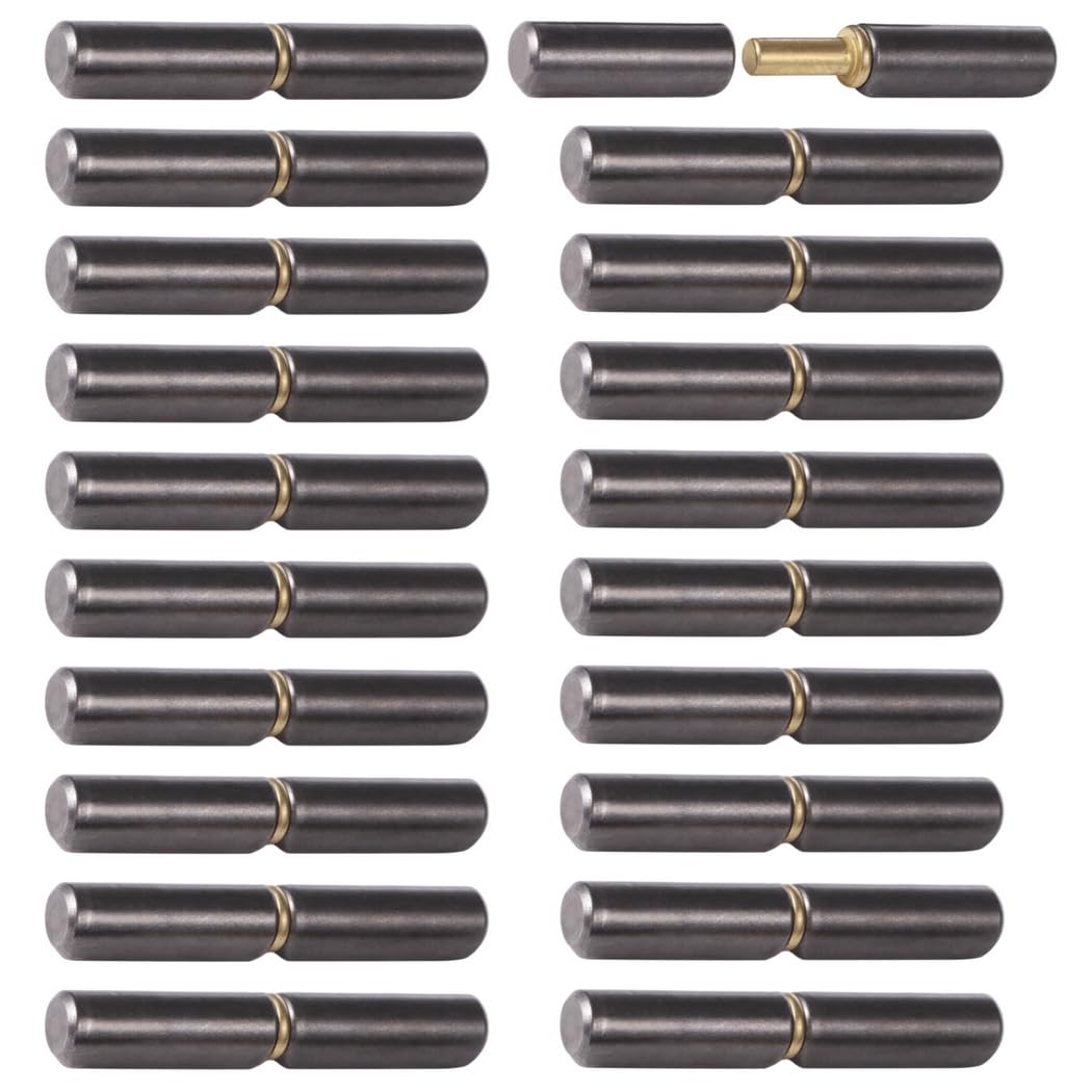 20 PCS Weldable Barrel Hinges, 3-1/8" x 1/2" Weld On Door Hinges, Heavy Duty Metal Door Hinges - Image 2